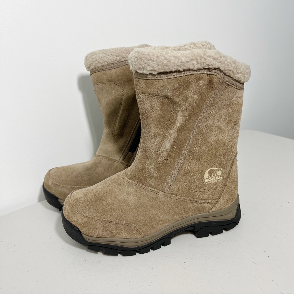 Sorel Waterproof Boots Tan Suede Insulated Boots Size 5